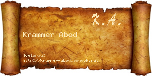 Krammer Abod névjegykártya